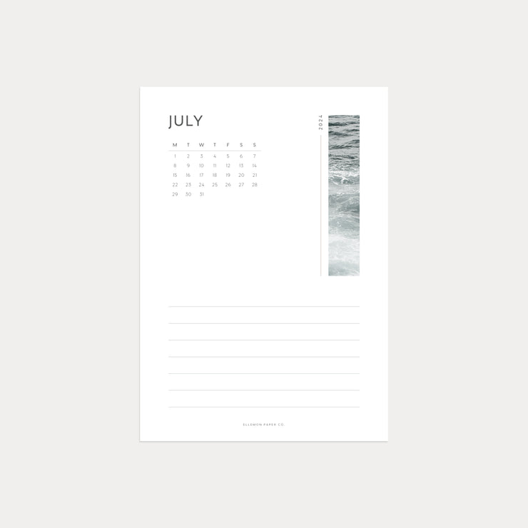 2024 Monthly Calendar Desk Card Set (3.5" x 5")