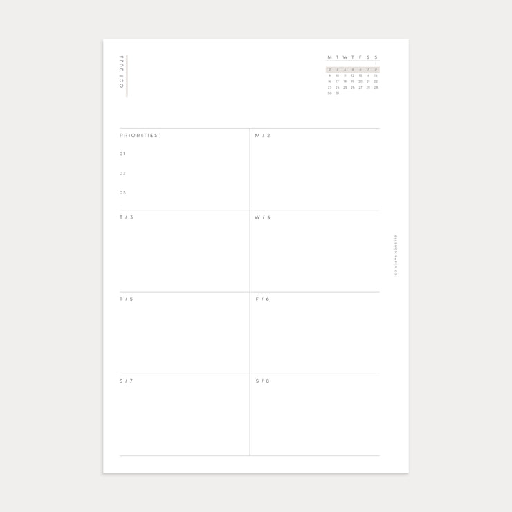 2023 Weekly Planner | Q4 (Oct - Dec)