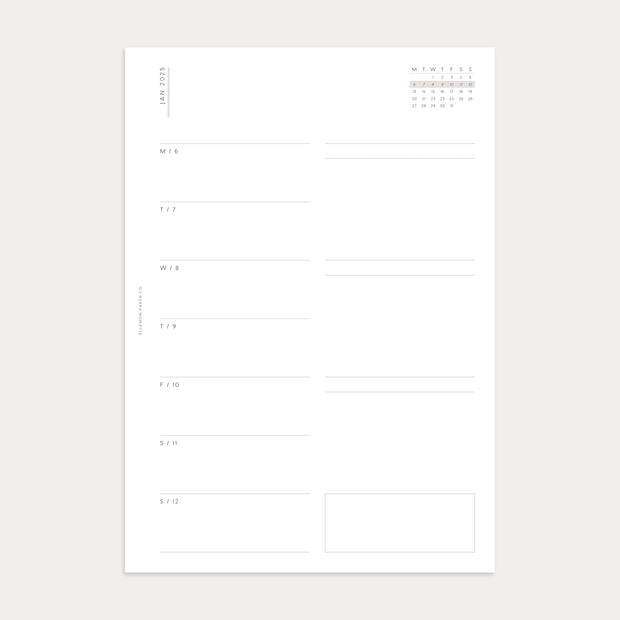 2025 Daily Planner with Weekly Overview (Apr - Dec 2025)
