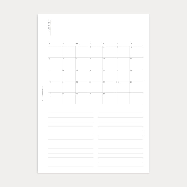2025 Weekly Planner with Monthly Overview (Apr - Dec 2025)