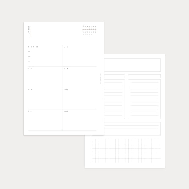 2025 Weekly Planner with Monthly Overview (Apr - Dec 2025)