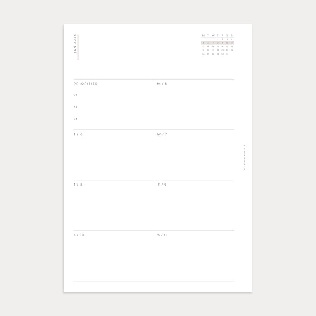 PRESALE: 2026 Weekly Planner with Monthly Overview