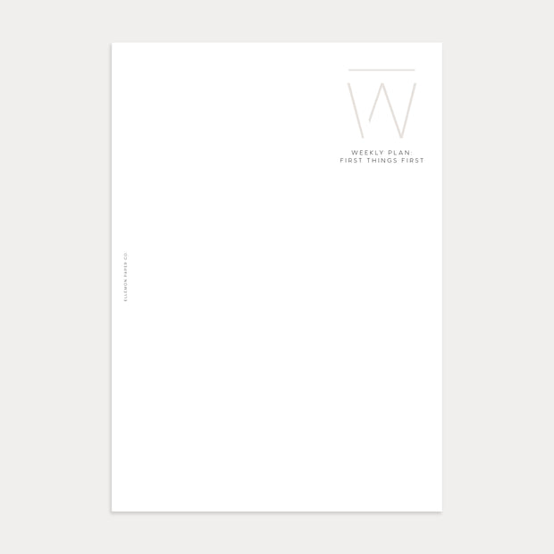 Undated Weekly Planner: First Things First (Week on 1 page + Grid Page)