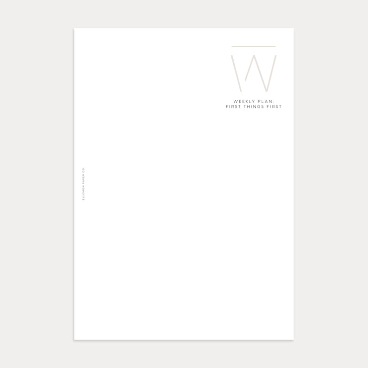 Undated Weekly Planner: First Things First (Week on 1 page + Grid Page)