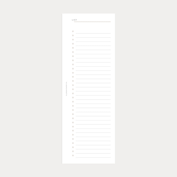 Half Sheets | Checklist