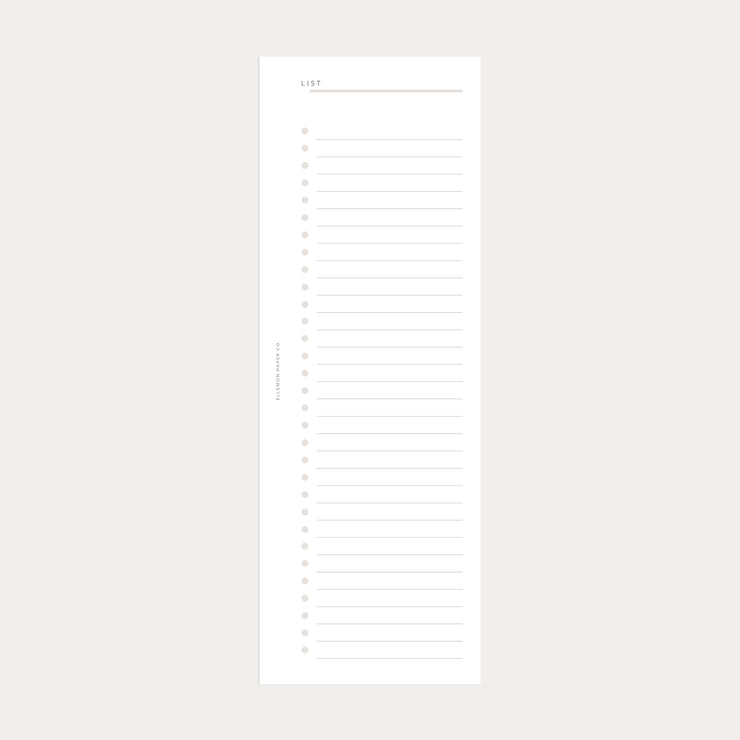 Half Sheets | Checklist