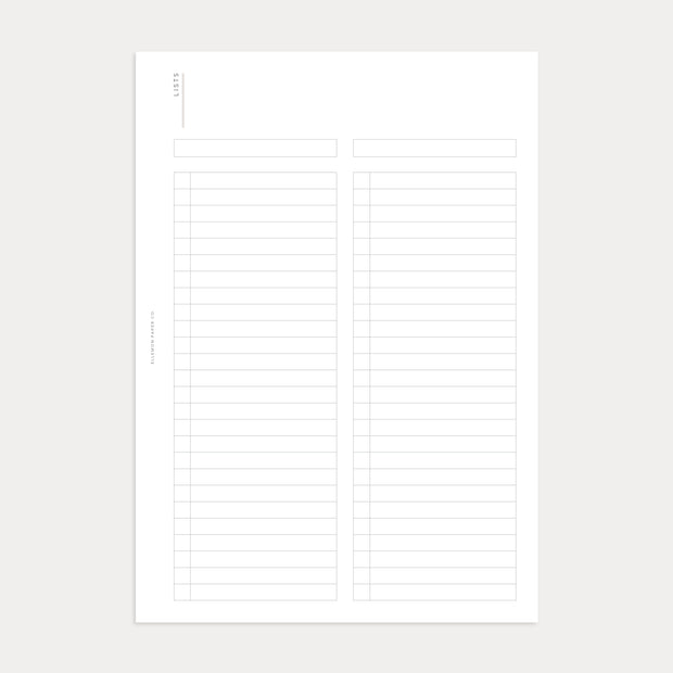 Lists No. 2