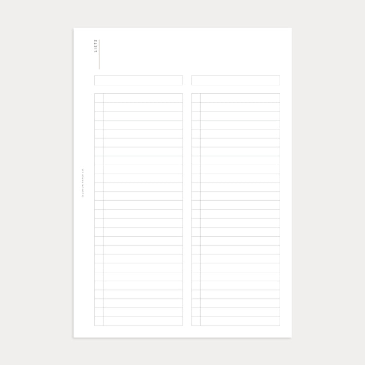 Lists No. 2