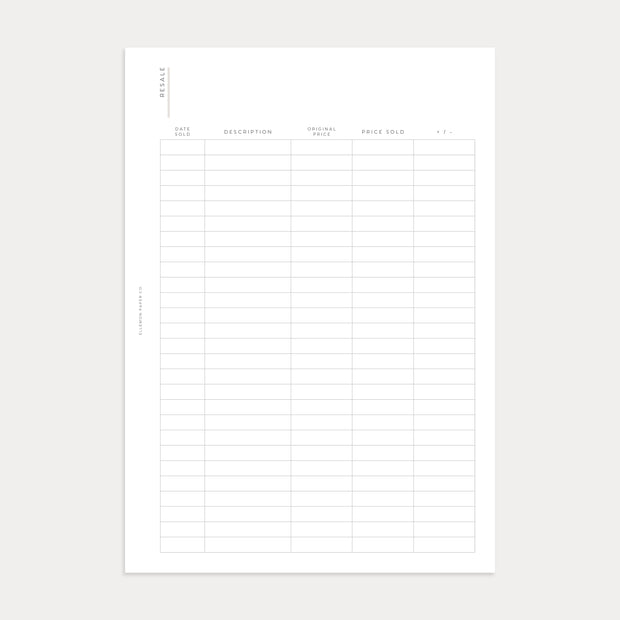 Resale Tracker