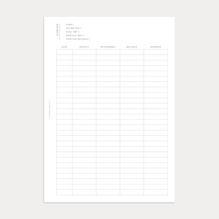 Sinking Funds Tracker