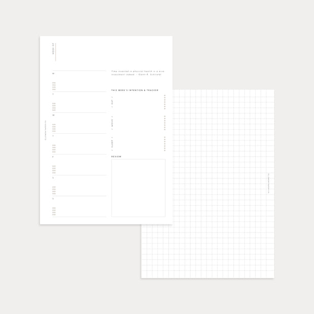 Undated Weekly Planner: First Things First (Week on 1 page + Grid Page)