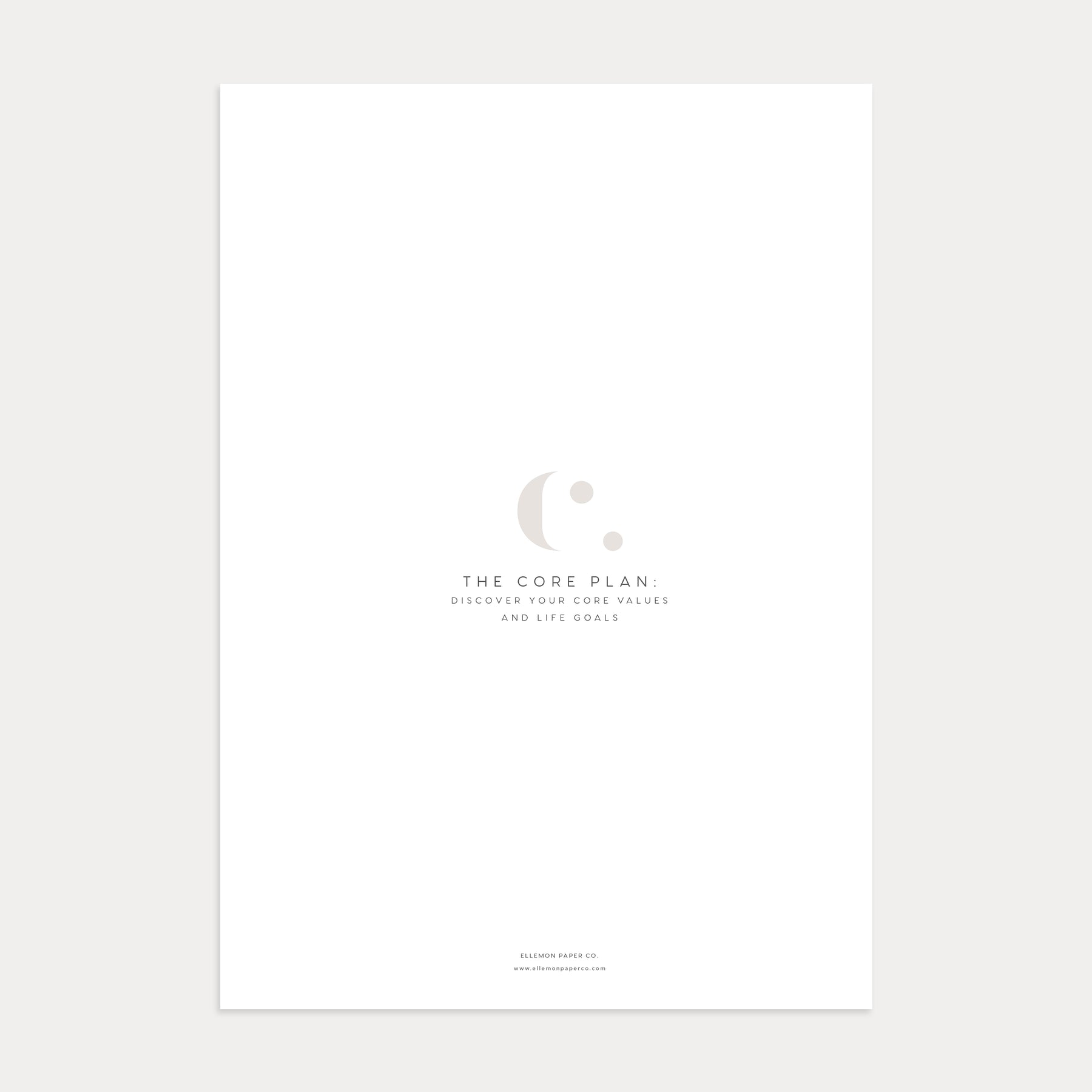 The Core Plan: Discover Your Core Values & Life Goals – Ellemon Paper Co.