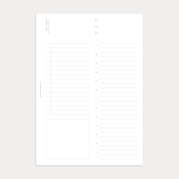 Undated Daily Inserts No. 2 (Day on 1 page)