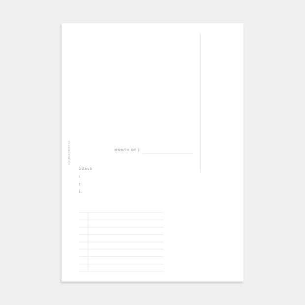 Undated Monthly Planner (Month on 2 pages)