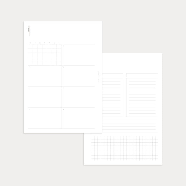 Undated Weekly: Full View (Week on 2 pages) – Ellemon Paper Co.