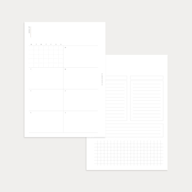 Undated Weekly Planner No. 2 (Week on 2 pages)