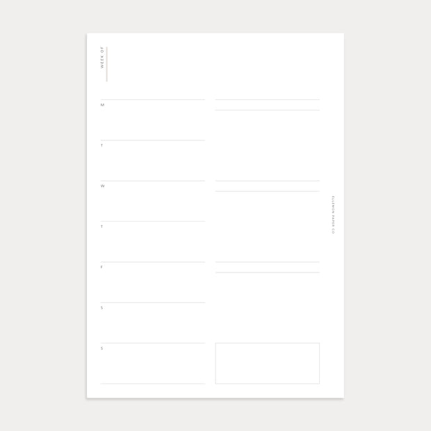 Undated Weekly Planner No. 4 (Week on 1 page)