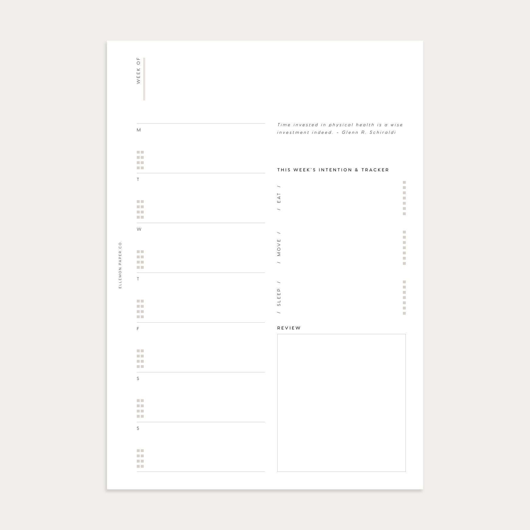 Undated Weekly Planner: First Things First (Week on 1 page + Grid Page ...