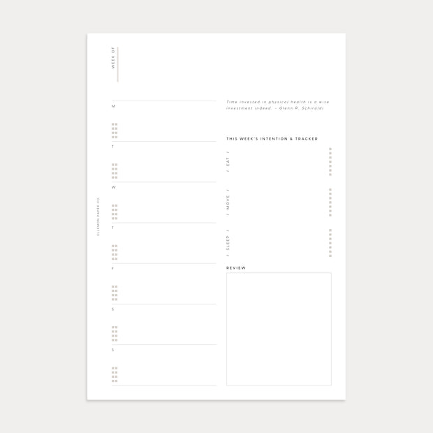 Undated Weekly Planner: First Things First (Week on 1 page + Grid Page)