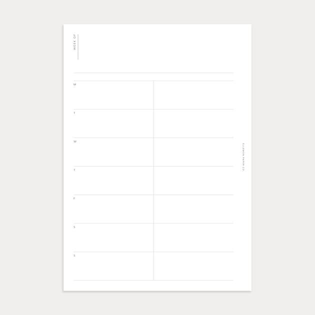 Undated Weekly: Categories (Week on 2 pages) – Ellemon Paper Co.