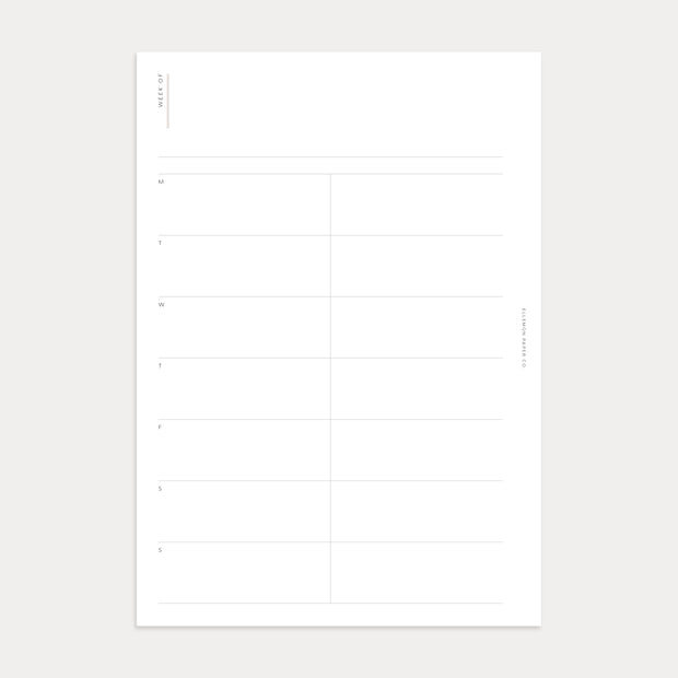 Undated Weekly Planner No. 1 (Week on 2 pages)