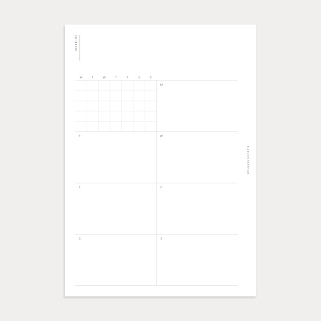 Undated Weekly: Full View (Week on 2 pages) – Ellemon Paper Co.