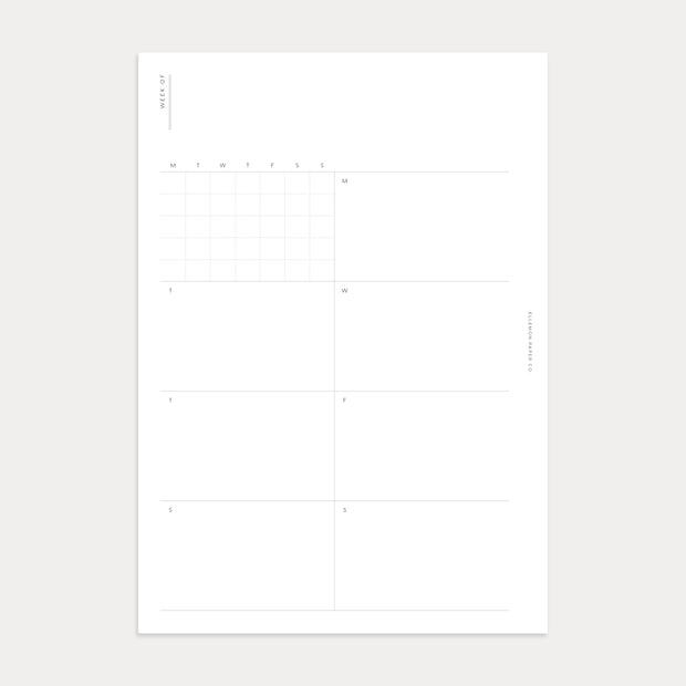 Undated Weekly Planner No. 2 (Week on 2 pages)