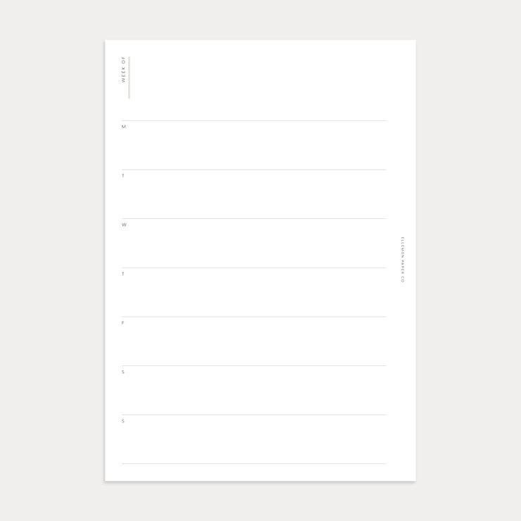 Undated Weekly Planner No. 3 (Week on 2 pages)