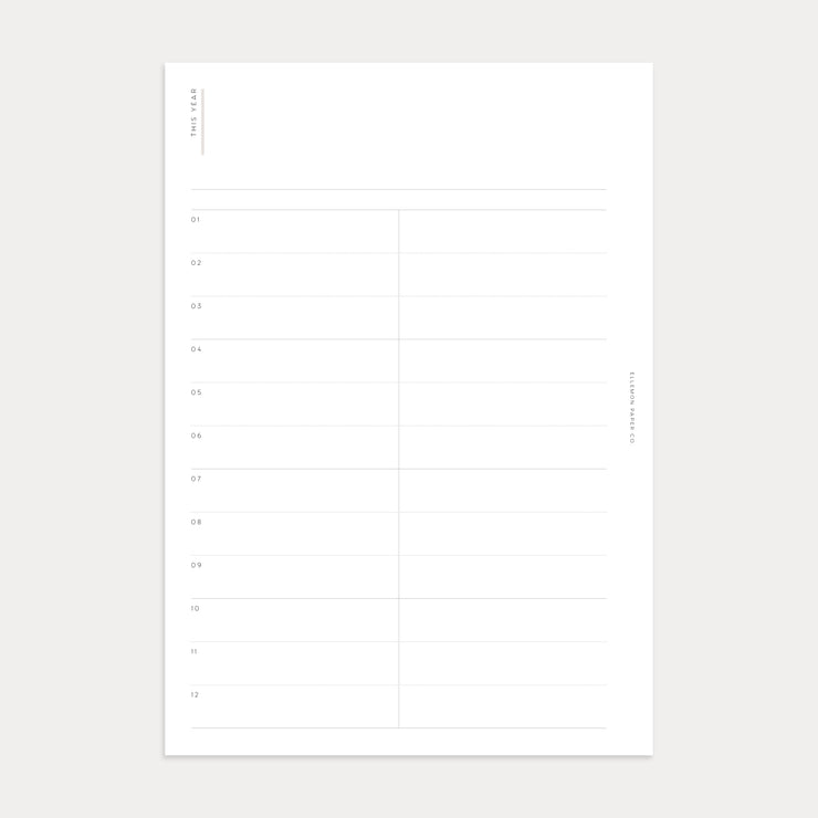 Yearly Planner | Categorized