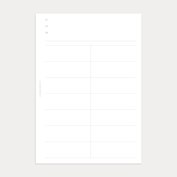 Undated Weekly Planner No. 1 (Week on 2 pages)